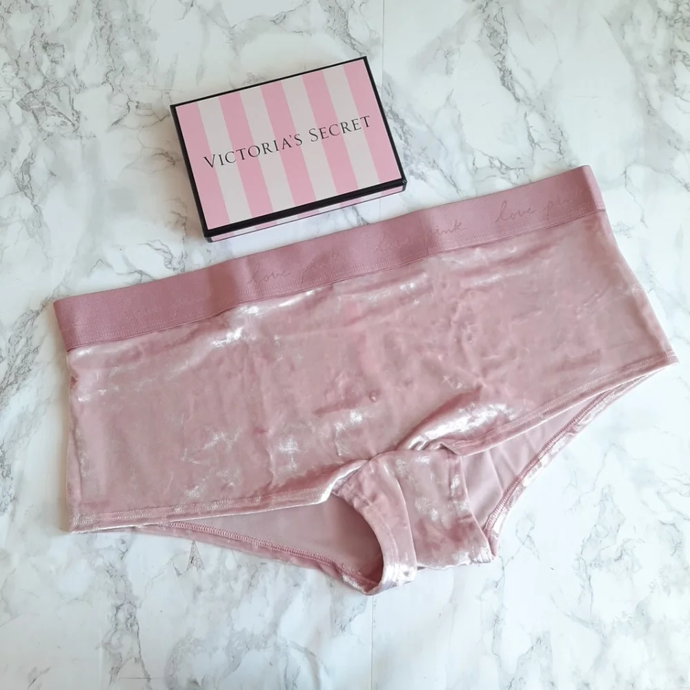 NWT PINK VELVET SET Bralette Panty XL - Picture 9 of 12